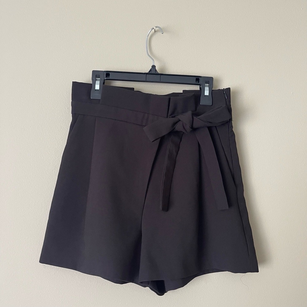 DO+BE Shorts Womens Small Black Highwaisted Tiefront Casual Chic Trendy